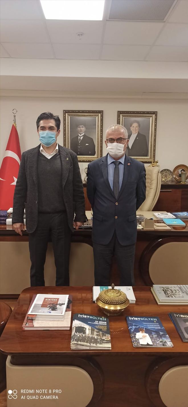 Doğru Yol İl Başkanı Hüseyın Tunç,Buğra Kavuncuyu  makamında ziyaret etti.
